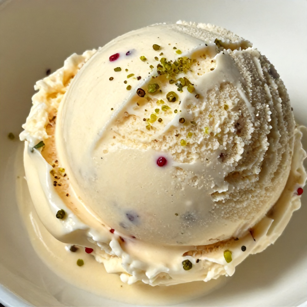 Roasted Strawberry Basil Ice Cream