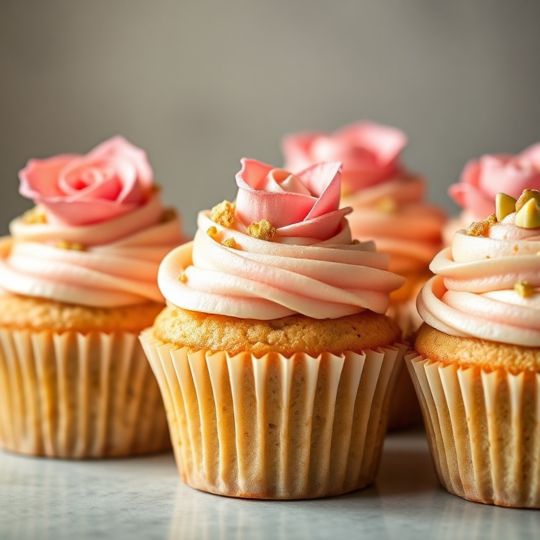 Rose and Pistachio Cupcakes