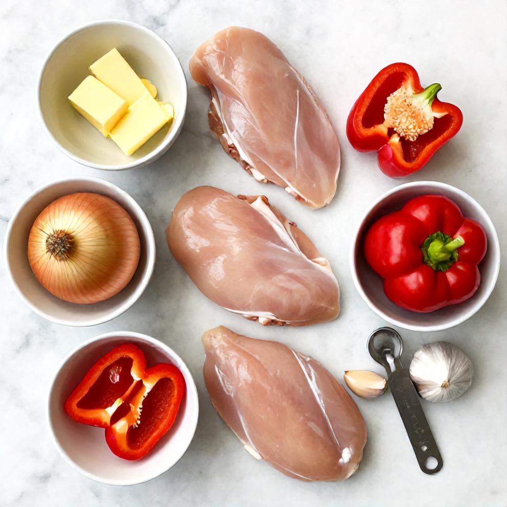 Raw Ingredients for Slow Cooker Cajun Butter Chicken