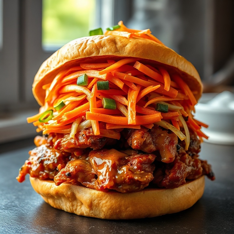 spicy Korean BBQ chicken sandwich