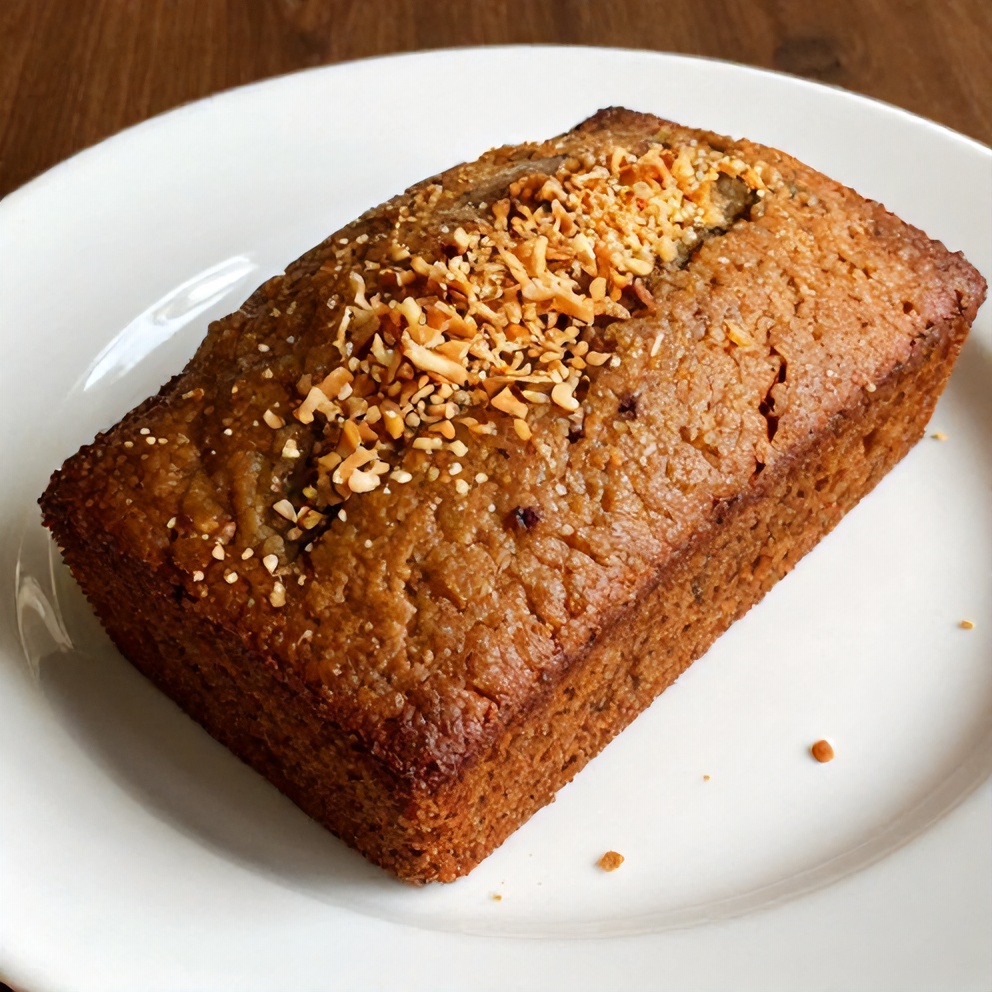 Sliced Tropical Hawaiian Banana Bread on a plate