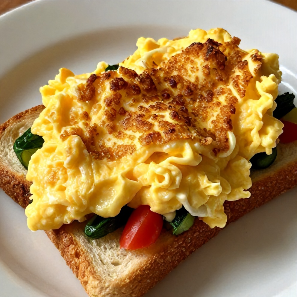 Veggie Scrambled Eggs on Toast