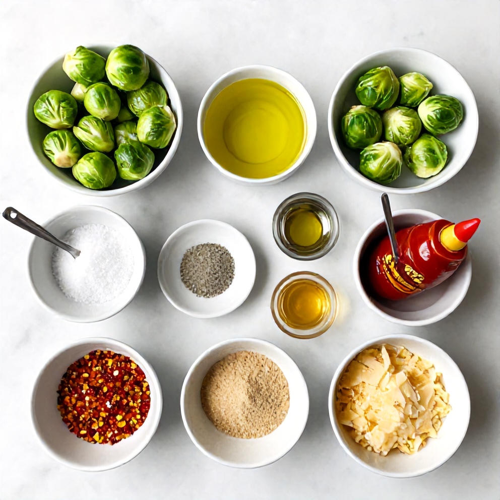Raw ingredients for Air Fryer Brussels Sprouts