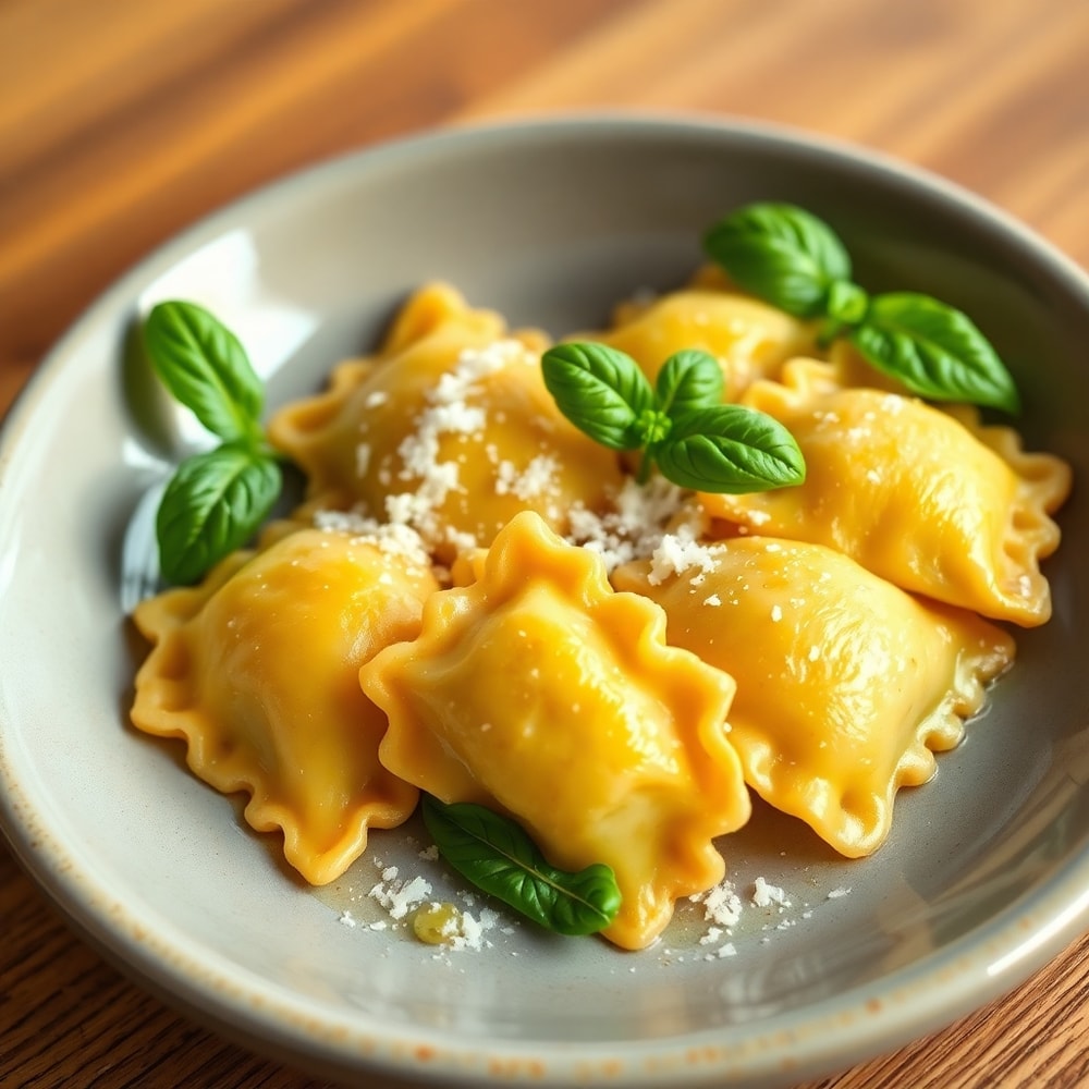 Plated Crispy Air Fryer Ravioli