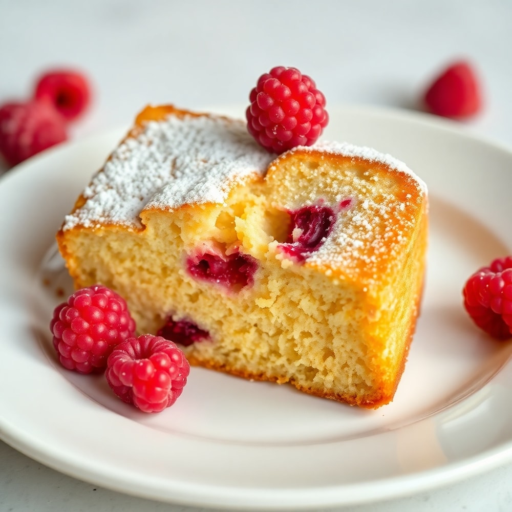 Plated Slice of Raspberry Bread