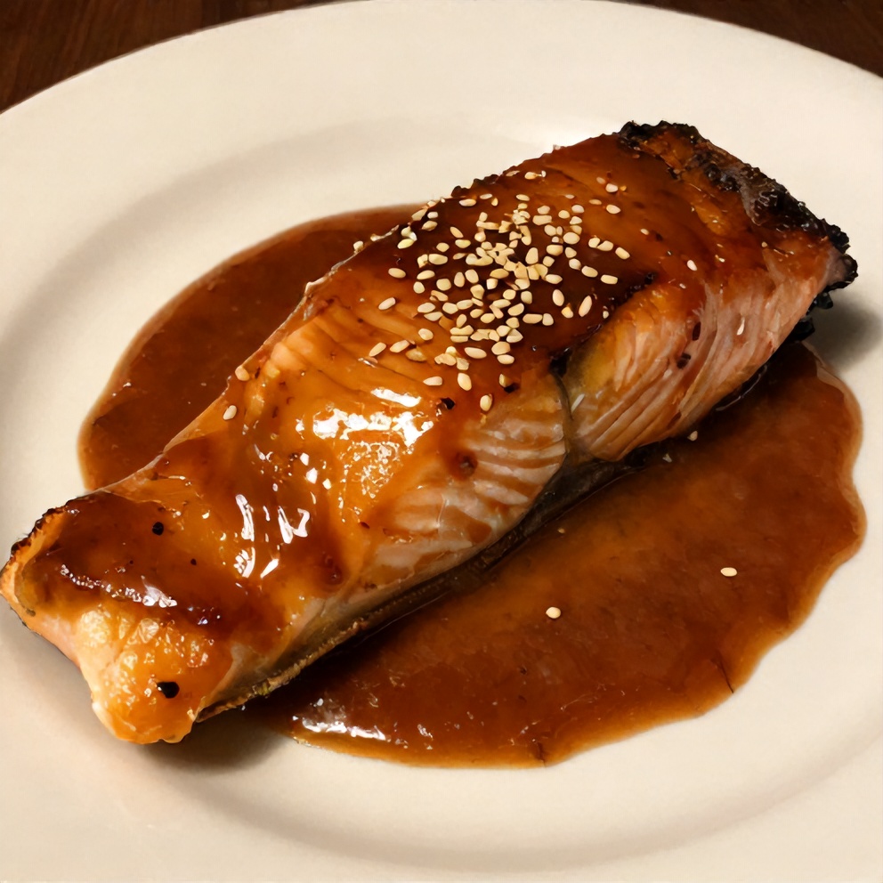 Miso Glazed Salmon on a plate