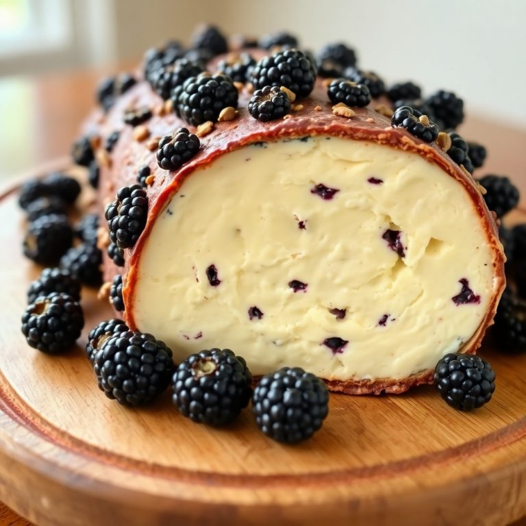 Blackberry Jalapeño Cowboy Caviar Cheese Log