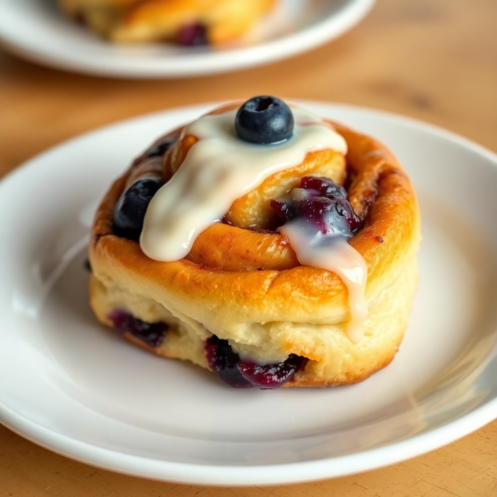 Blueberry Cinnamon Rolls Ready to Serve