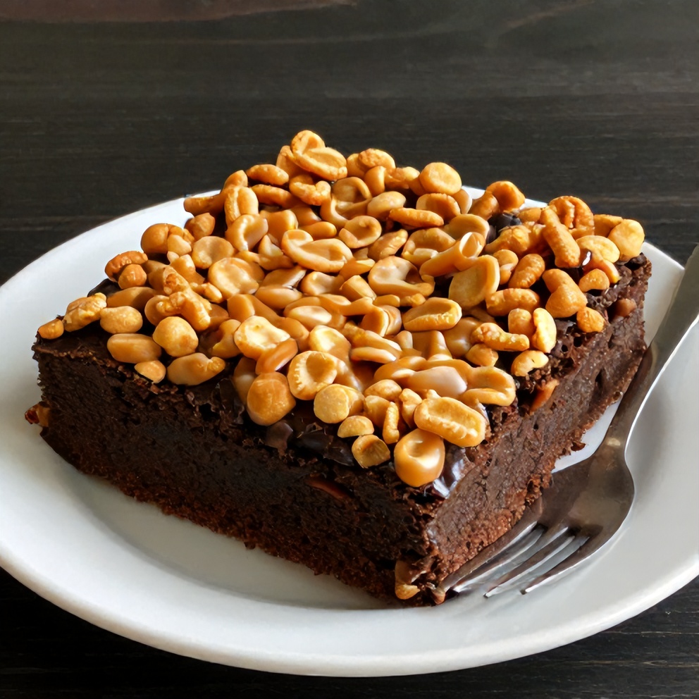 A single serving of Caramel Crunch Cornflake Brownies