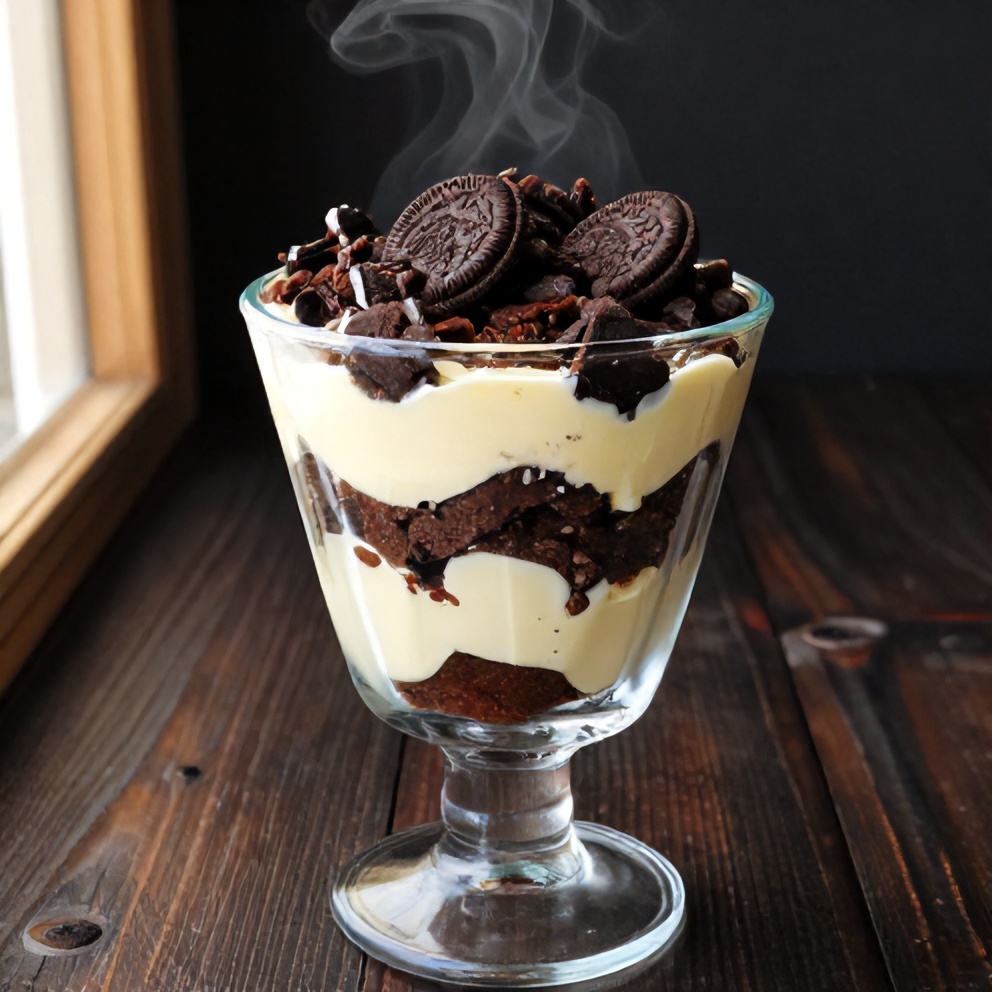 Chocolate Oreo Cheesecake Brownie Trifle