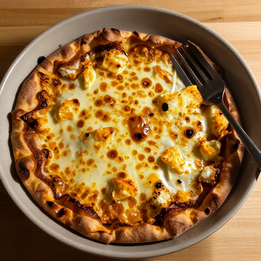 Crispy Cottage Cheese Pizza Bowl Closeup