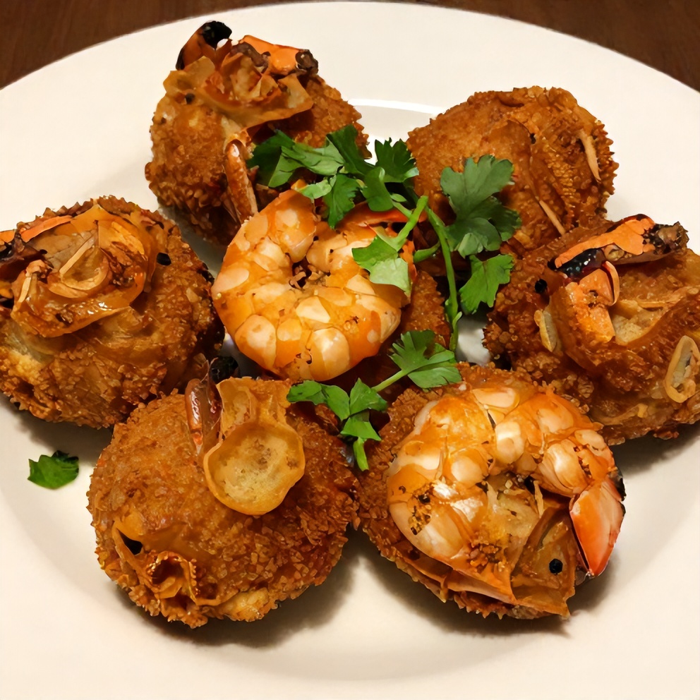 Plated Crab and Shrimp Tortilla Bombs