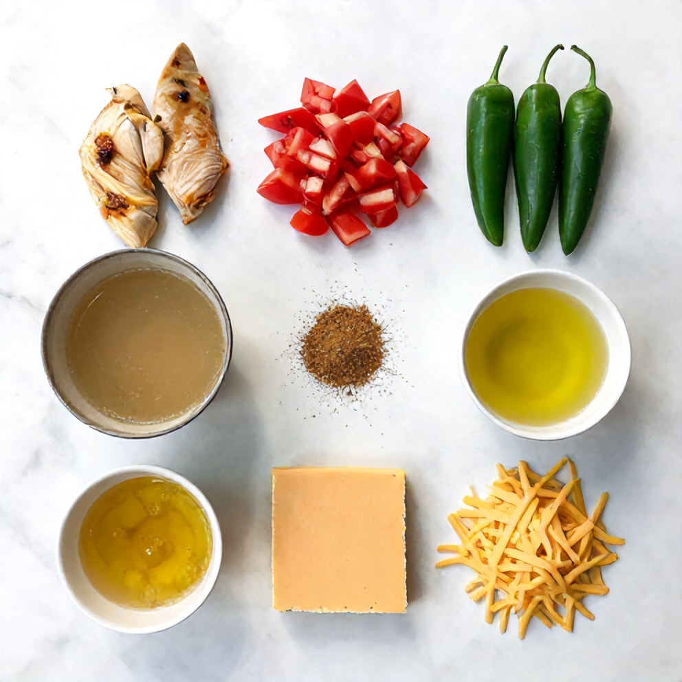 Raw ingredients for Crispy Chicken Enchilada Bowls