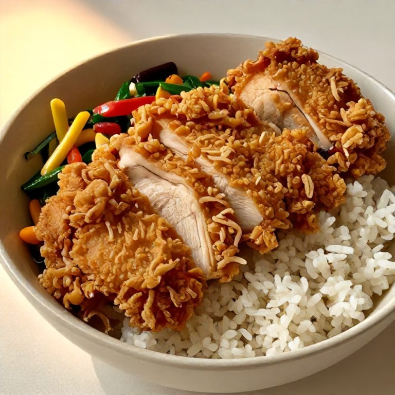 crispy chicken rice bowl