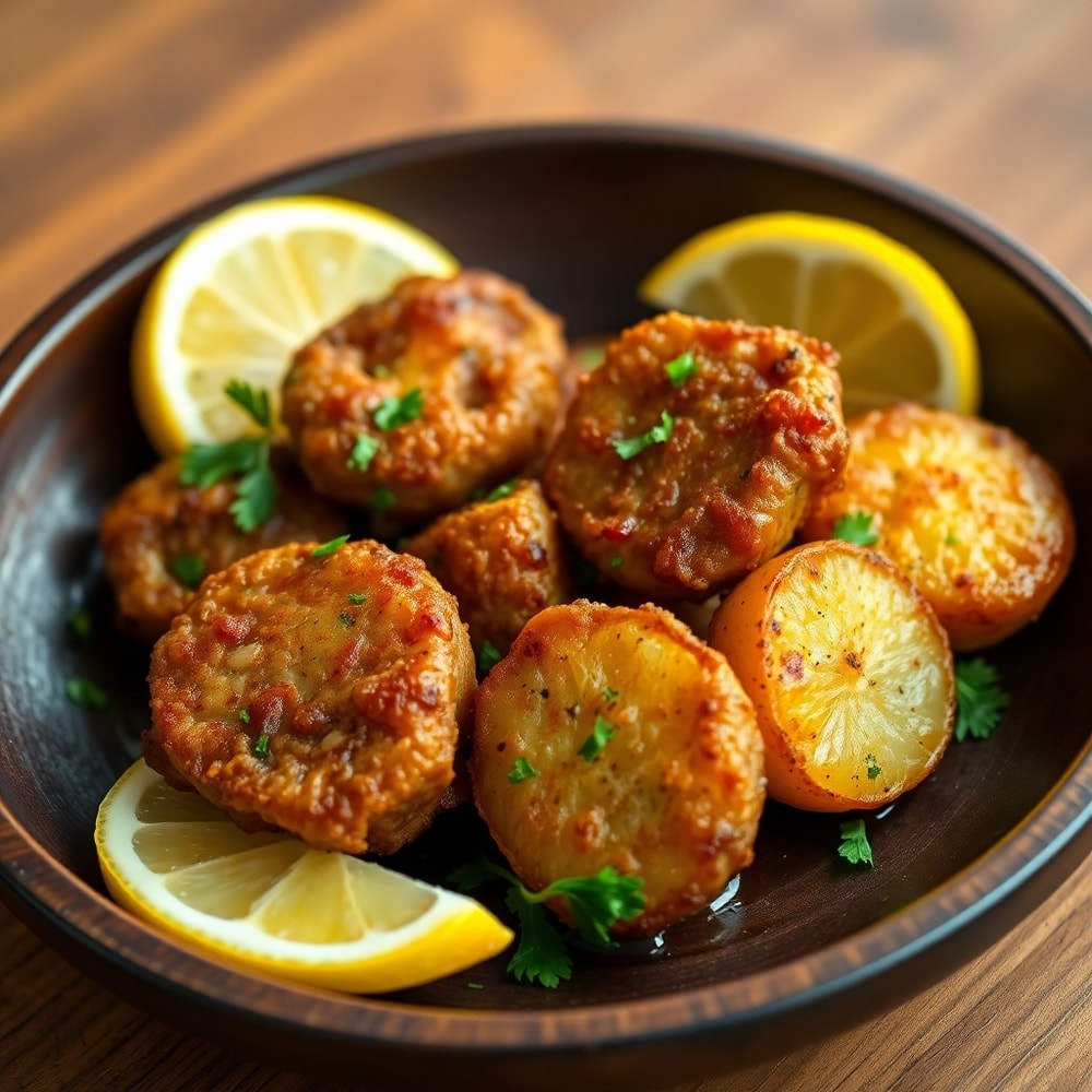 Plated Garlic Butter Steak Bites and Potatoes