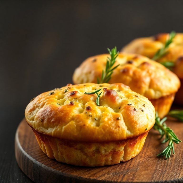 garlic rosemary focaccia muffins