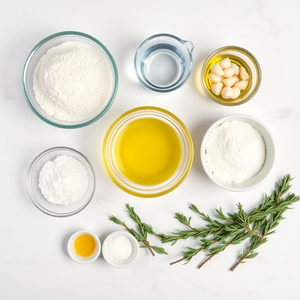 Garlic rosemary focaccia muffins ingredients