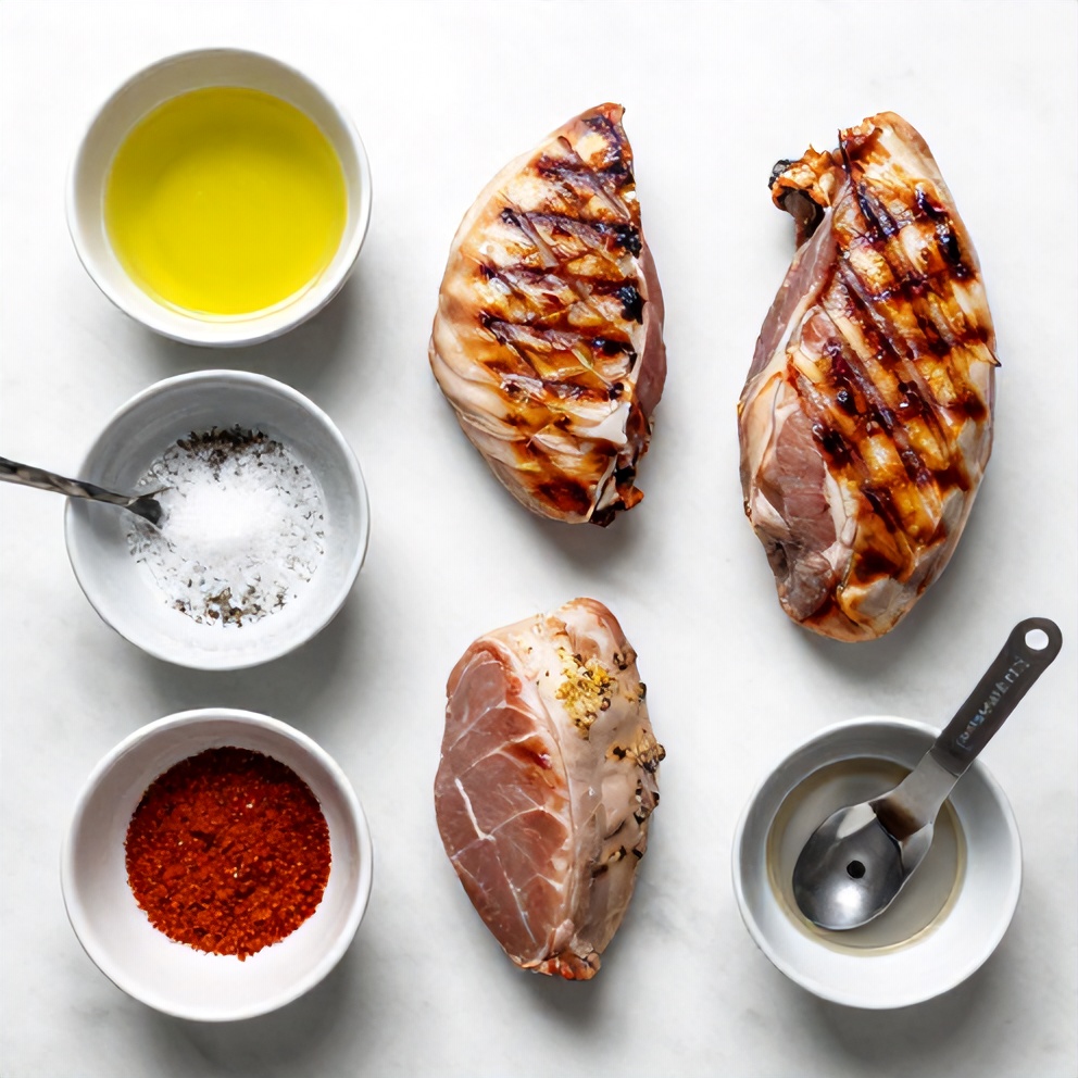 Raw ingredients for grilled pork tenderloin