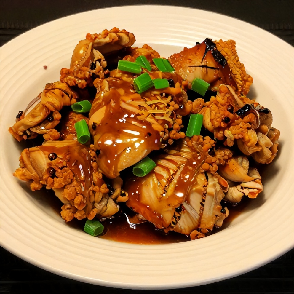 Plated Honey Garlic Chicken with green onions