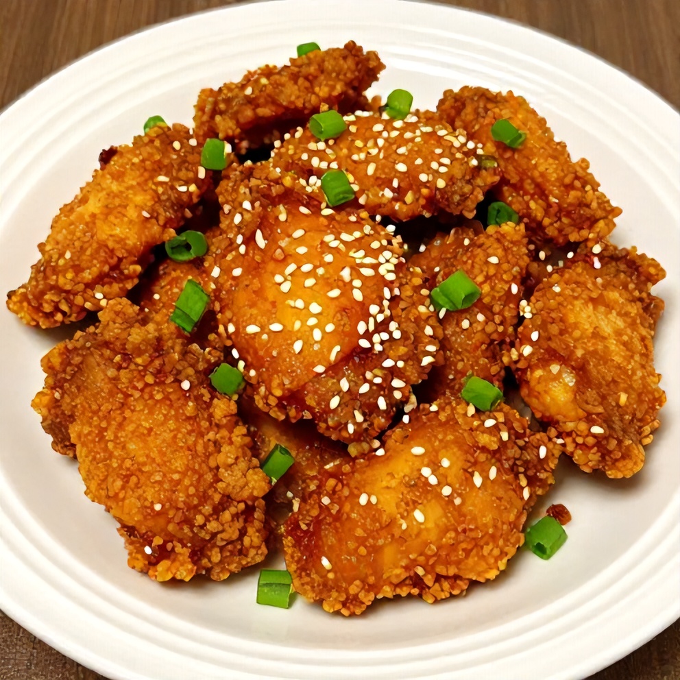 Crispy Honey Garlic Chicken on a Plate