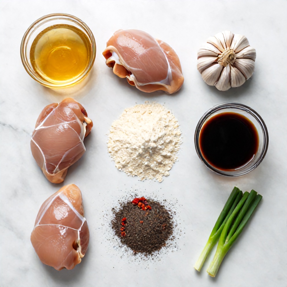 Raw ingredients for Honey Garlic Chicken