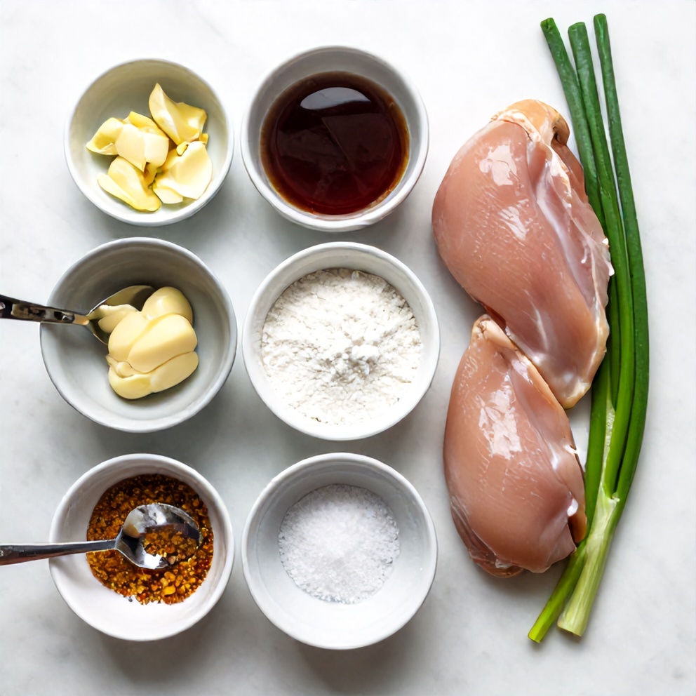 Raw ingredients for Honey Garlic Chicken