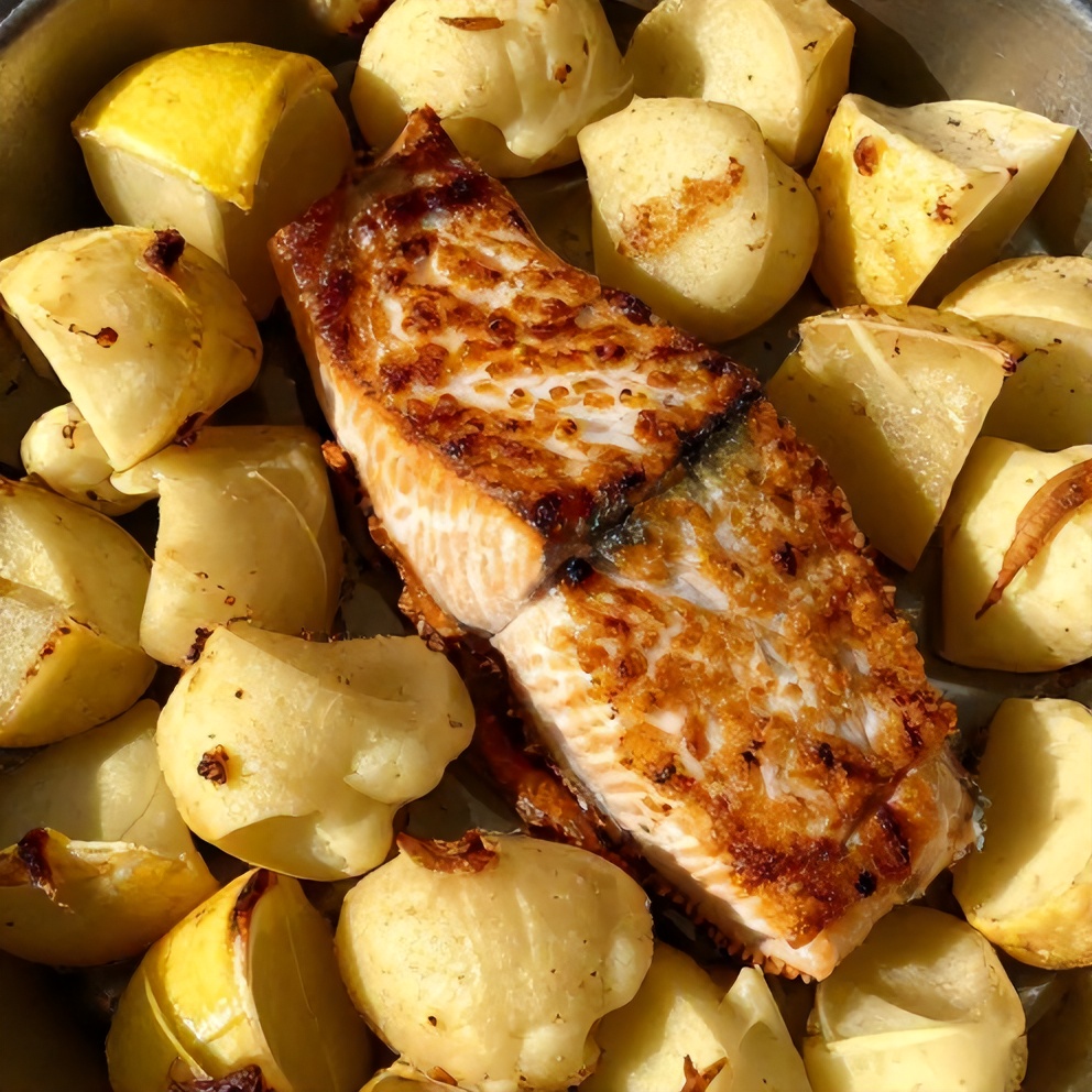 sheet pan lemon dijon salmon and potatoes