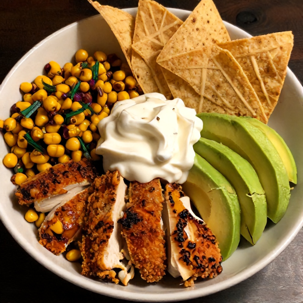 Finished Mexican Street Corn Chicken Bowls