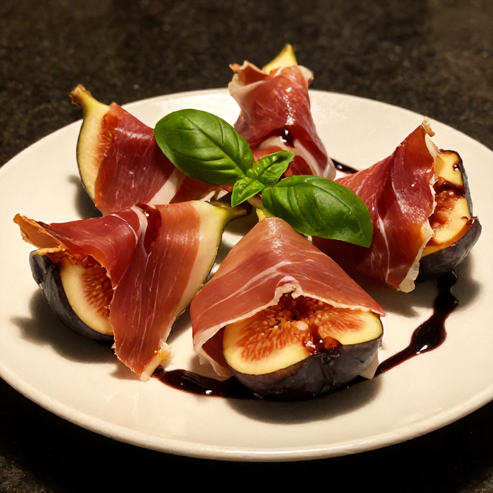 Plated Prosciutto-Wrapped Figs
