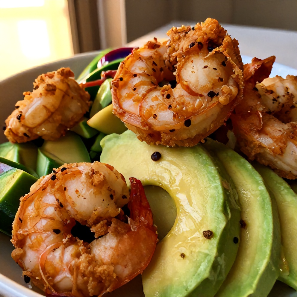crispy shrimp avocado salad