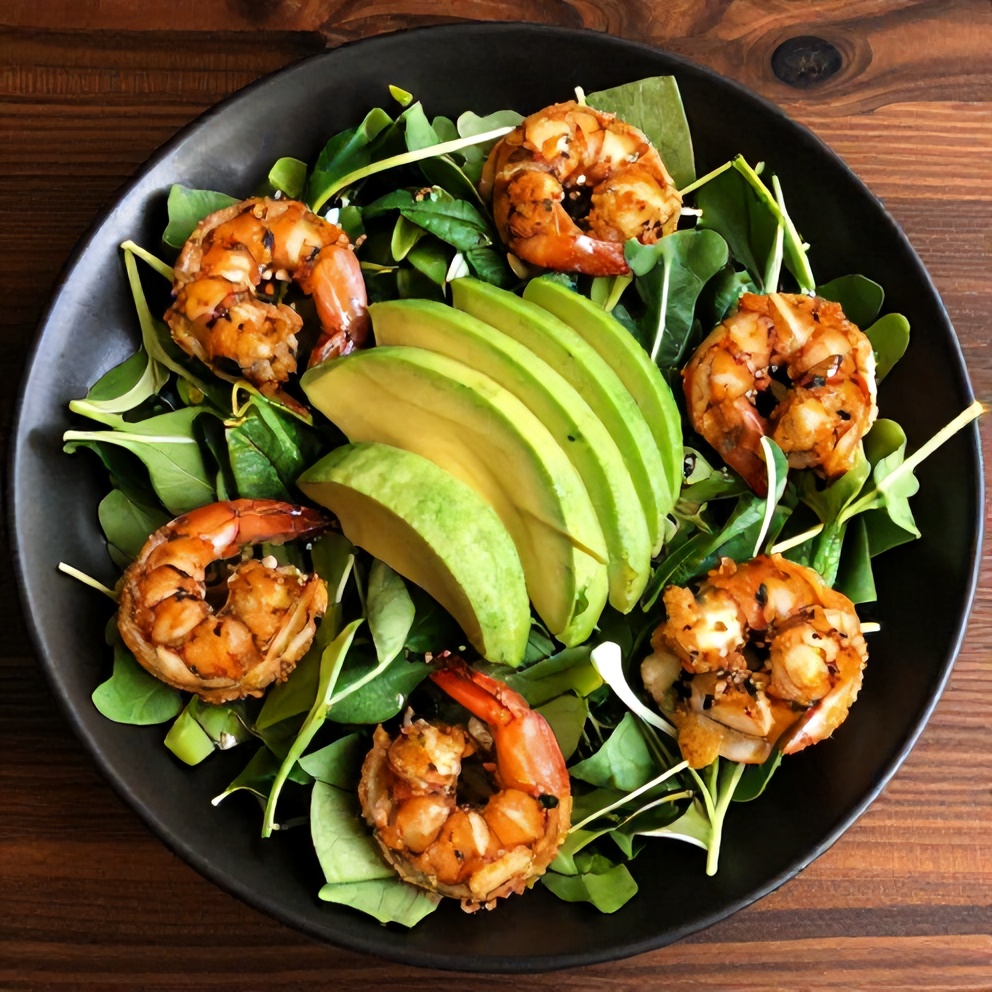 Crispy Shrimp and Avocado Salad