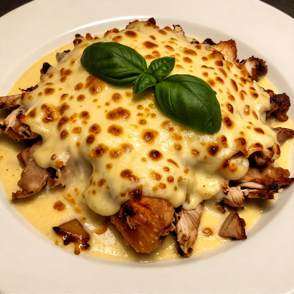 Plated serving of Chicken Parmesan Casserole