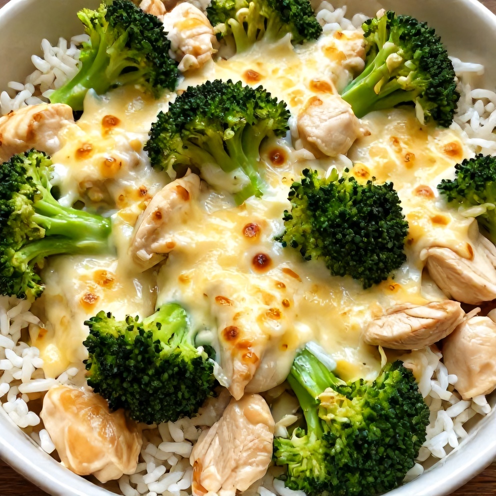 Easy Cheesy Broccoli Chicken and Rice Crockpot Dinner