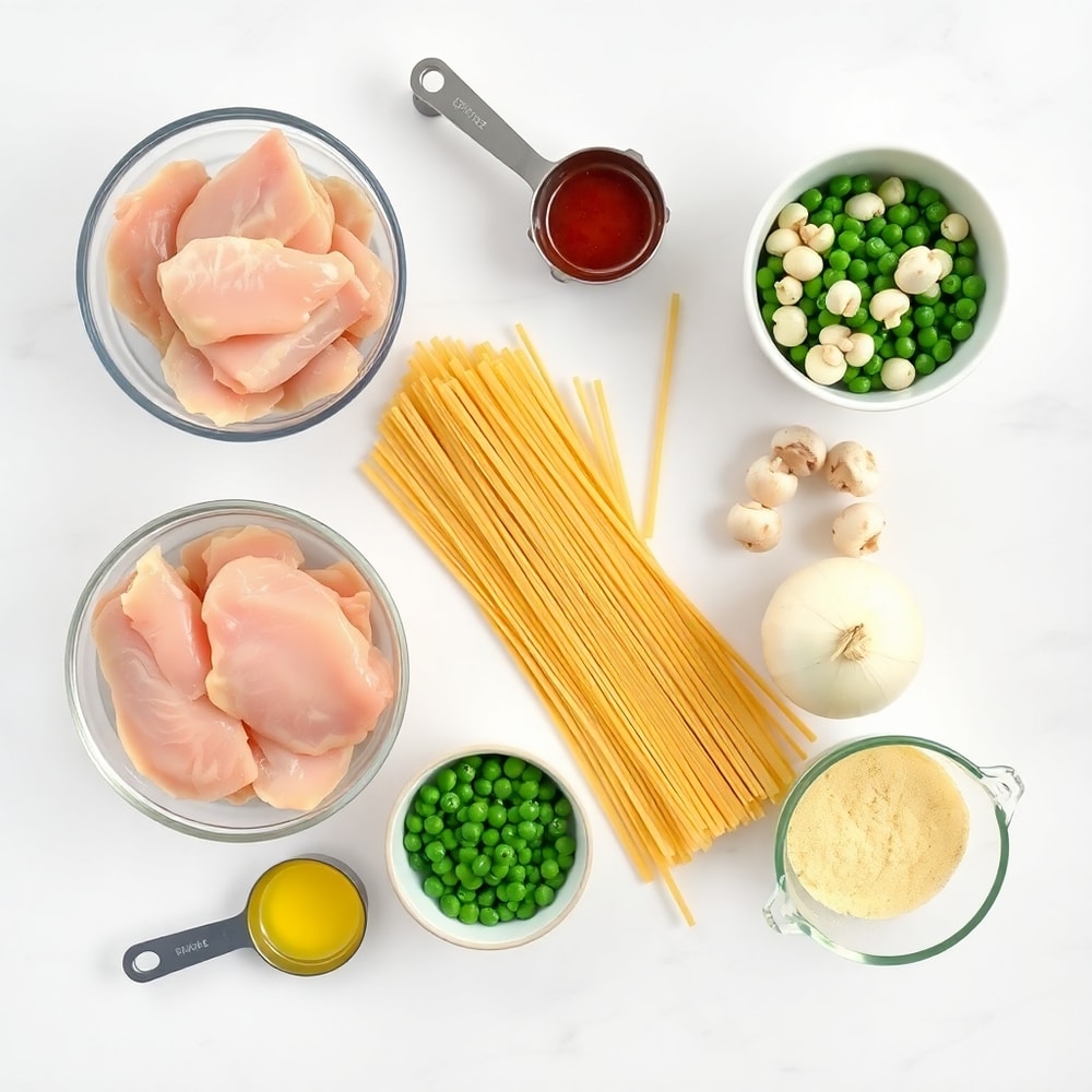 Raw Ingredients for Chicken Tetrazzini