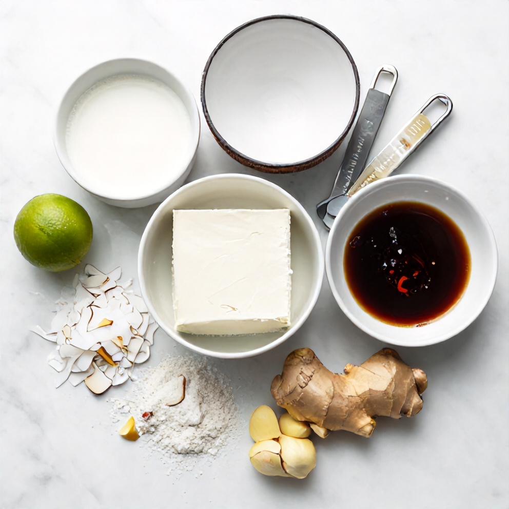 Raw ingredients for Coconut Lime Tofu