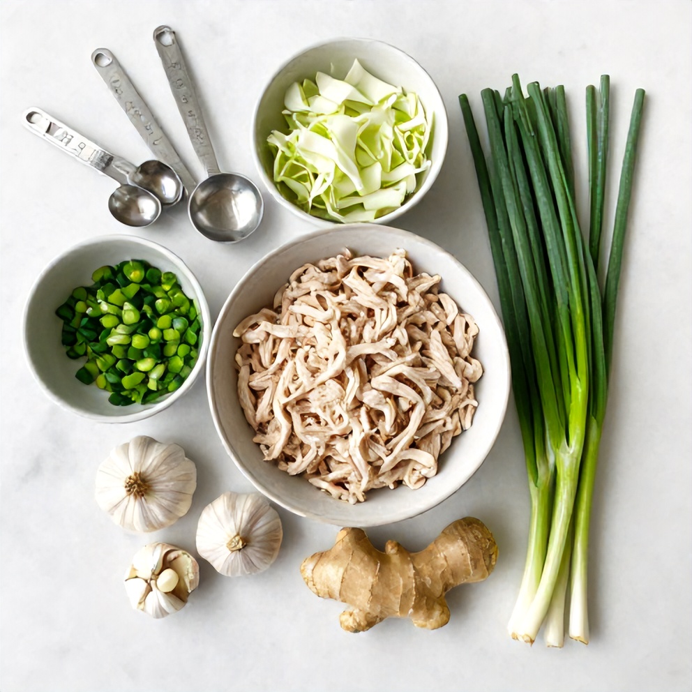 Raw ingredients for Egg Roll in a Bowl
