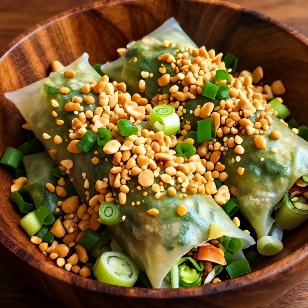 Fresh Spring Roll Bowl with Creamy Peanut Sauce