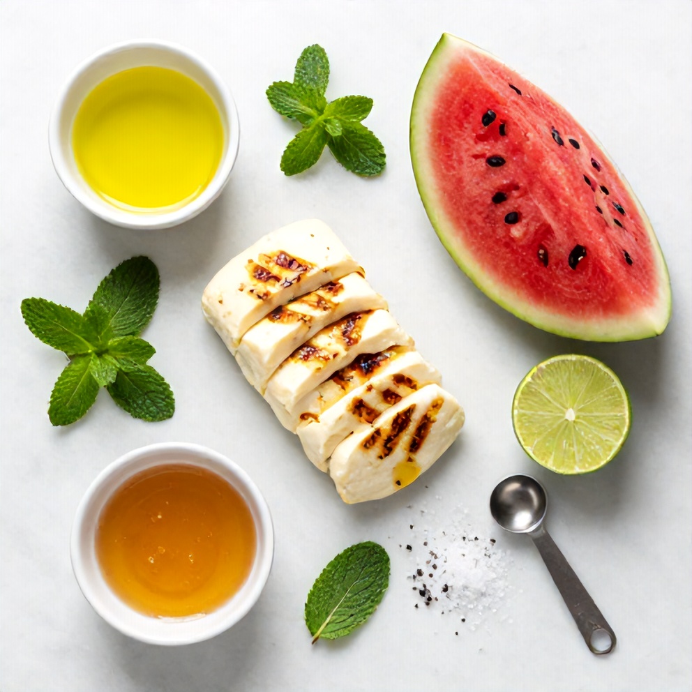 Halloumi Watermelon Salad Ingredients