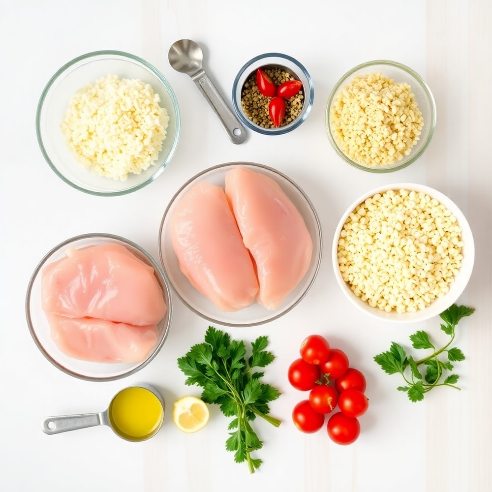 Raw ingredients for Lemon Herb Couscous Chicken