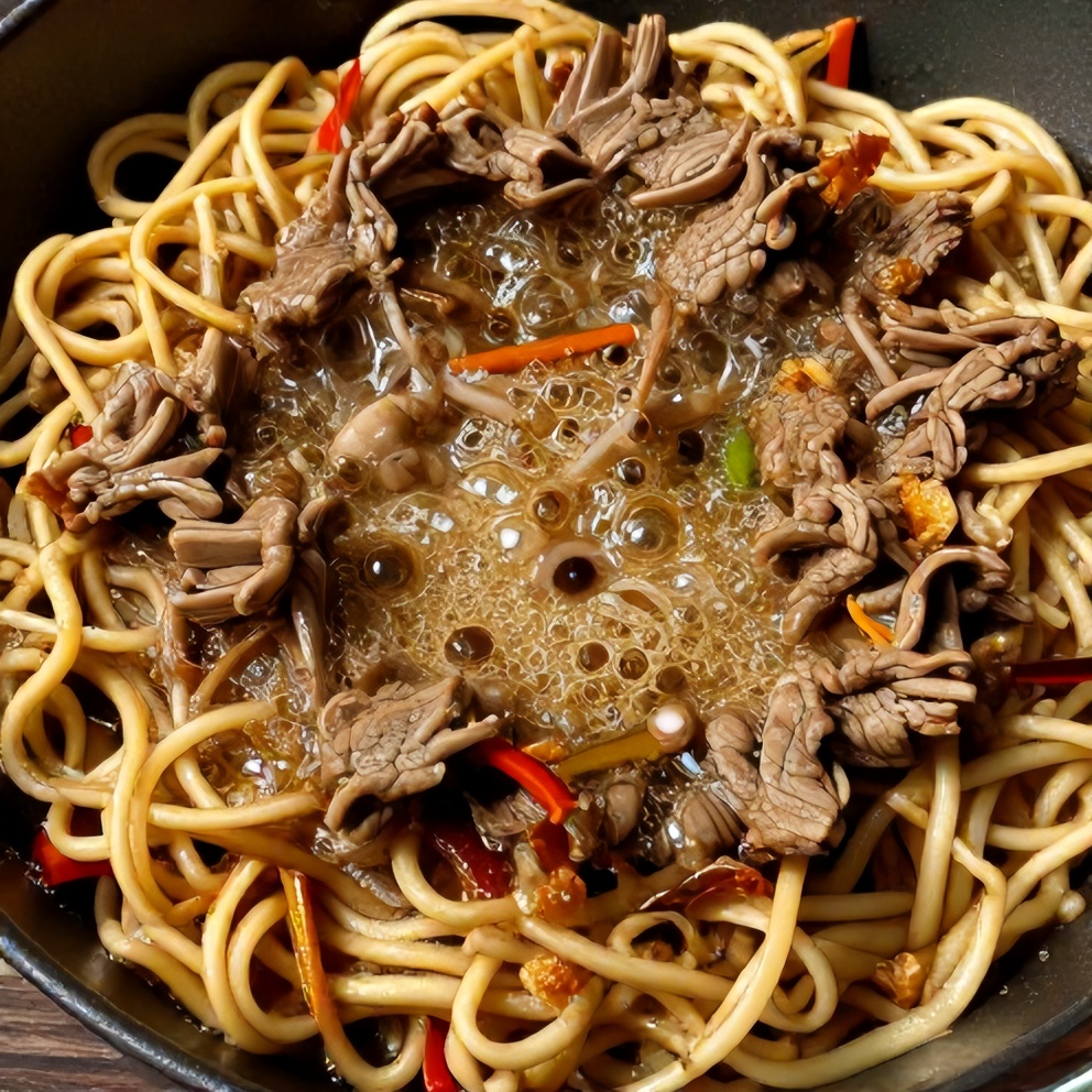 Mongolian Ground Beef Noodles