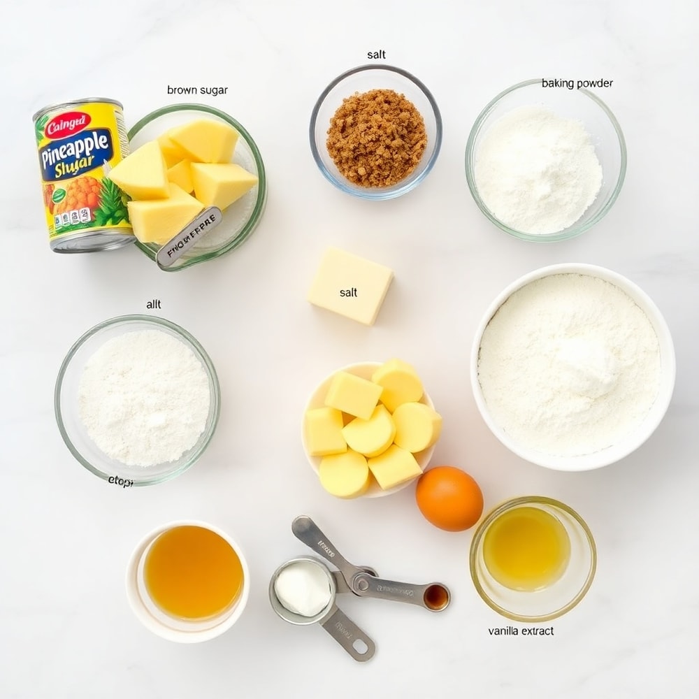 Raw Ingredients for Pineapple Mascarpone Upside-Down Mini Cakes