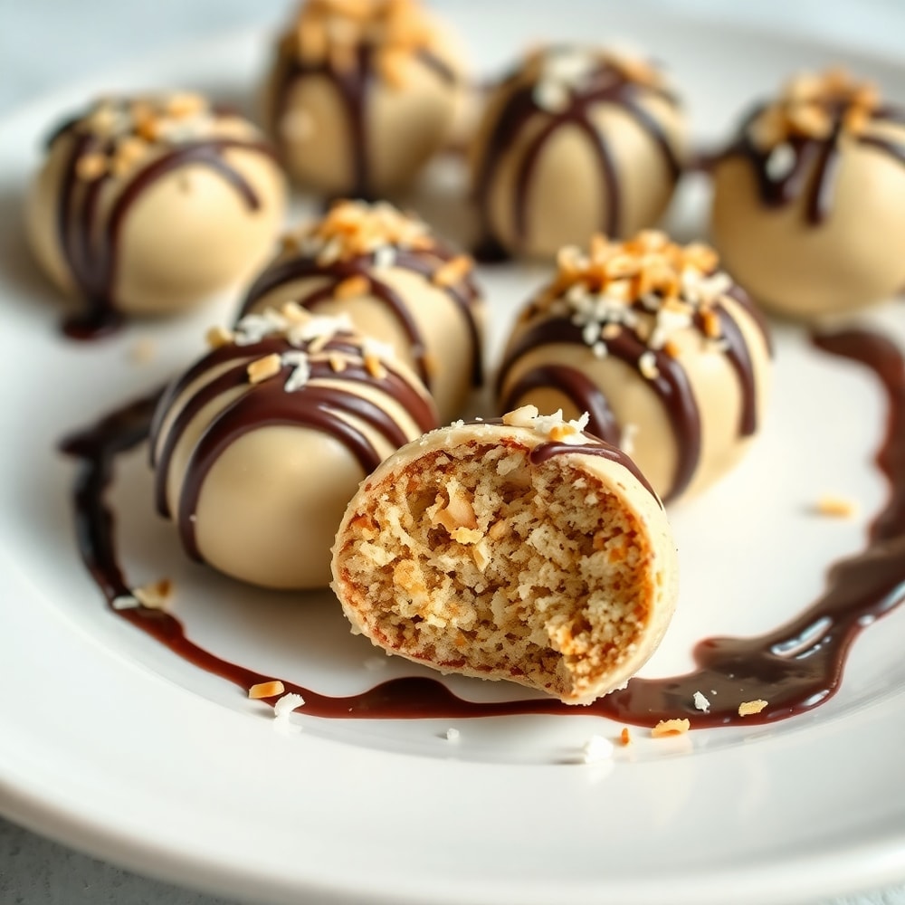 Plated Samoa Truffles on a white plate