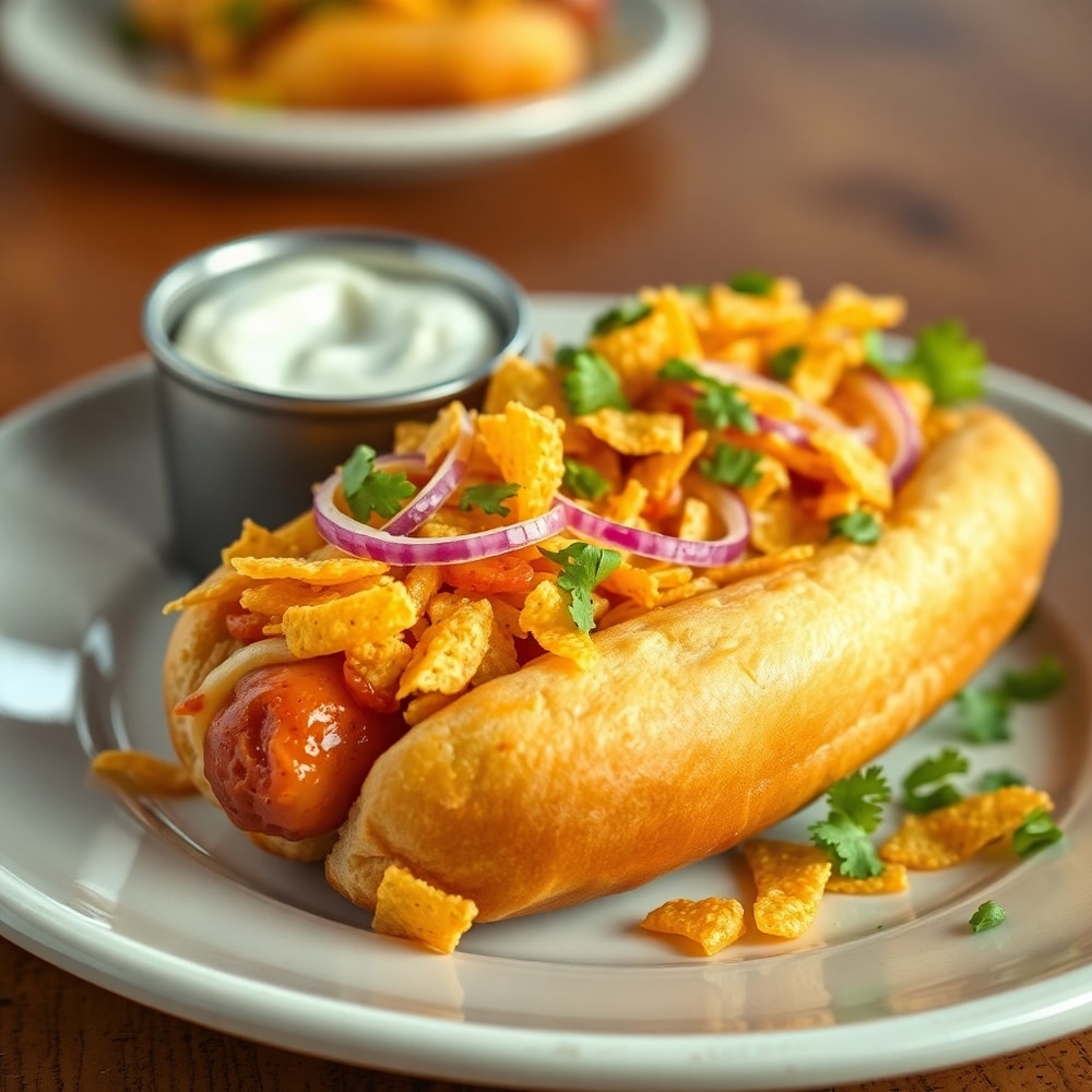 Plated firecracker hot dogs