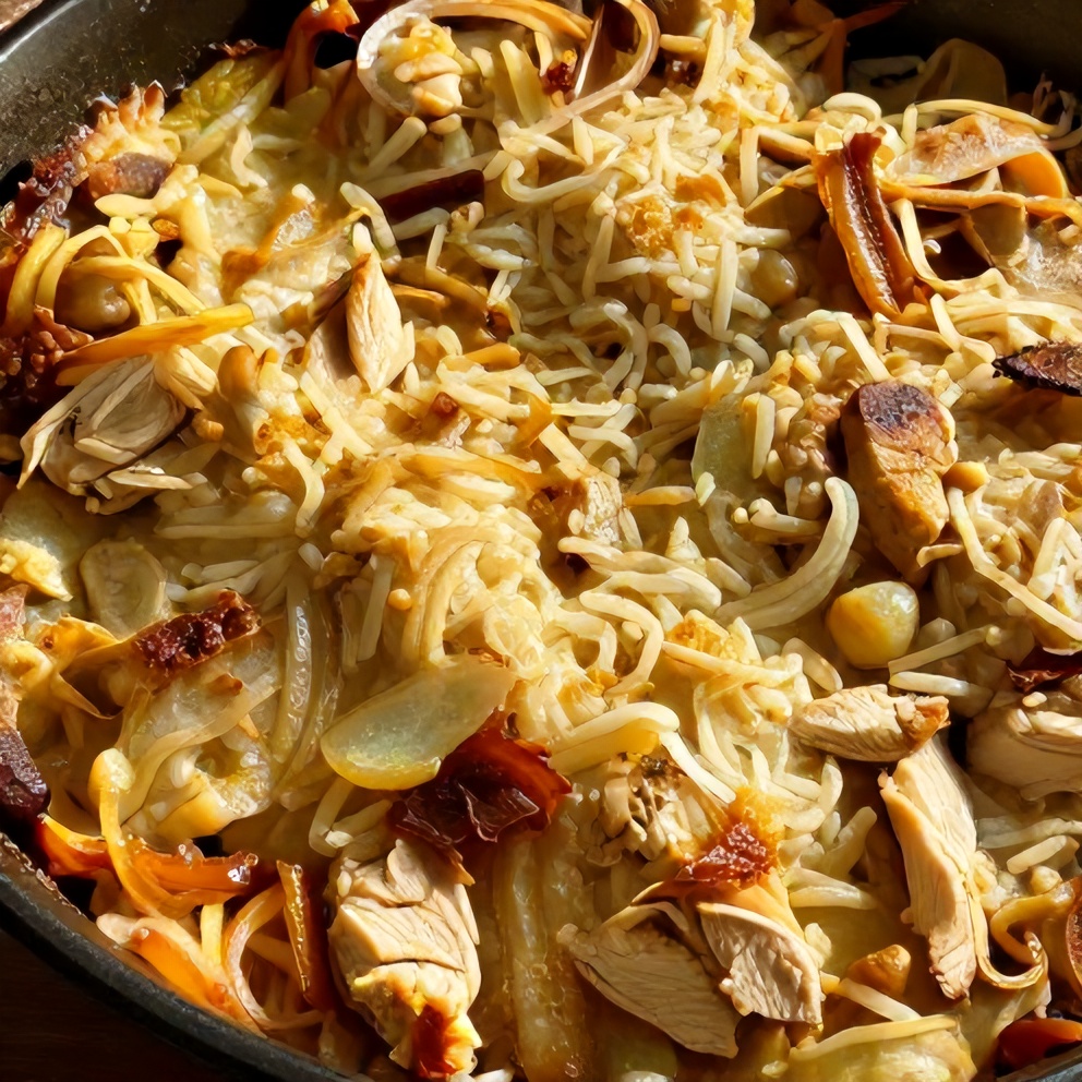 French Onion Chicken Rice Bake