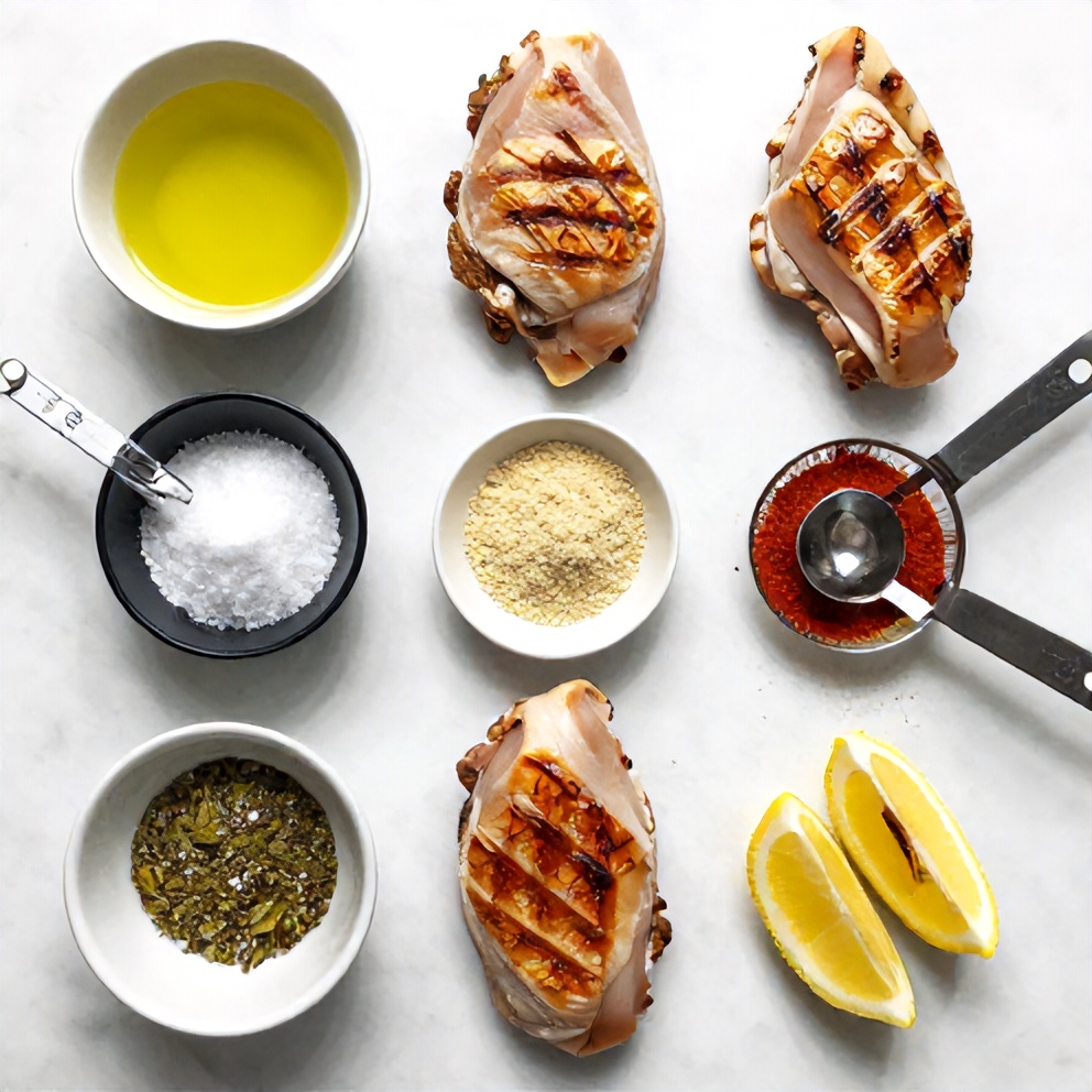 Raw ingredients for grilled chicken