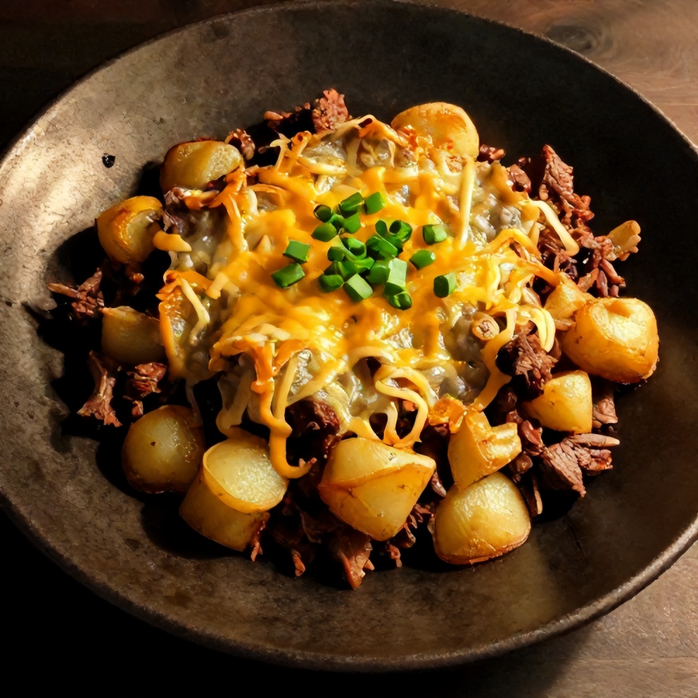 Plated Hobo Casserole with Ground Beef and Potatoes