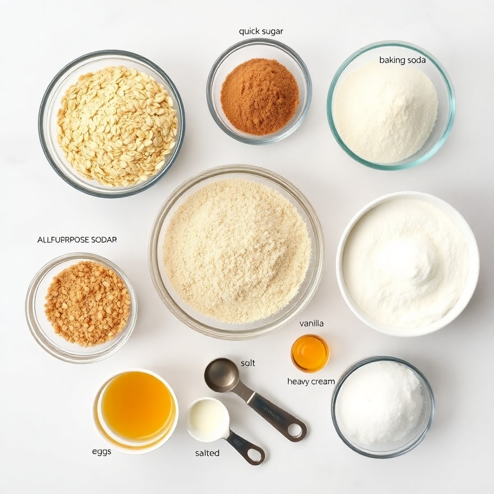 Raw ingredients for homemade oatmeal cream pies