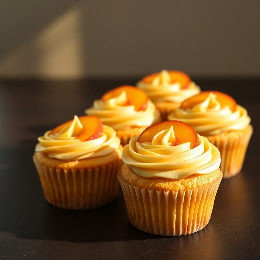 Honey Peach Cream Cheese Cupcakes