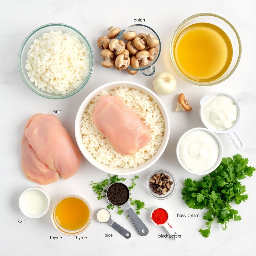 Smothered Chicken and Rice Ingredients