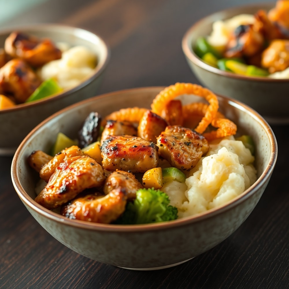 Juicy Grilled Chicken Mashed Potato Bowls